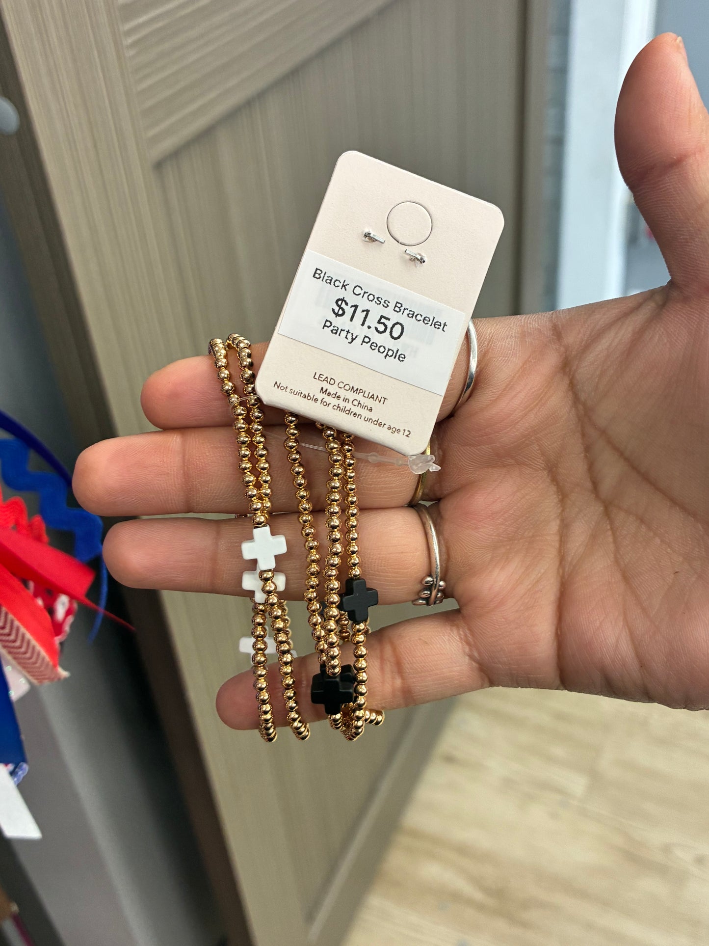 Bracelet- cross black/white