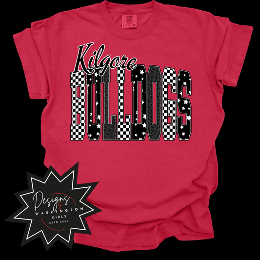 Kilgore Bulldogs retro checkered