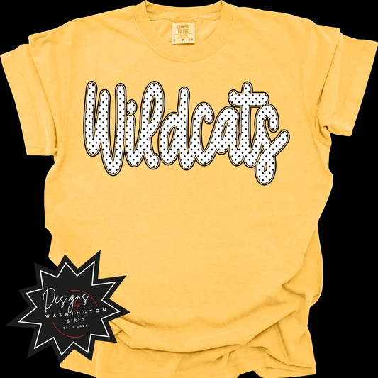Wildcats Black & White Polka Dots